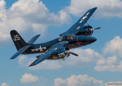 Close Up in Flight Photo of 1945 Grumman F7F-3N Tigercat at Colorado Springs Airshow