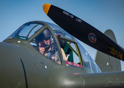 Pilot Reading for Take Off in 1942 Lockheed P-38F-5 Lightning (N12652) - "White 33"