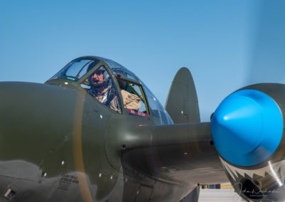 Pilot Taxing 1942 Lockheed P-38F-5 Lightning (N12652) - "White 33"