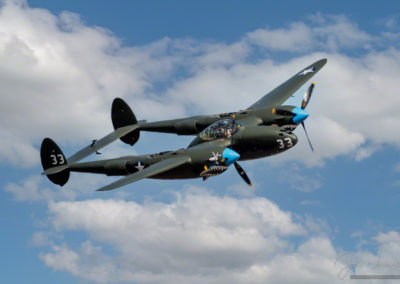 1942 Lockheed P-38F-5 Lightning In Flight