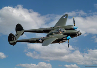 1942 Lockheed P-38F-5 Lightning Close Flyby Colorado Springs Airshow