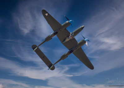 Lockheed P-38F Lightning Doing 360 Loop at Pikes Peak Airshow