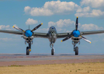 Lockheed P-38F Taxing on Runway at Pikes Peak Airshow