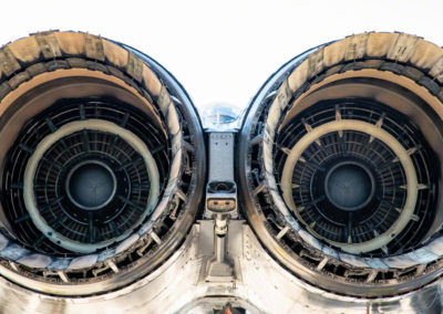 Close up of Twin Engines in F-15 Eagle
