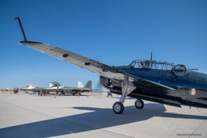 Navy Grumman TBM Avenger Torpedo Bomber Taxing on Runway at Colorado Springs Airshow