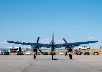 Photo of 1945 Grumman F7F Tigercat Taxing on Hot Runway at Colorado Springs Airshow