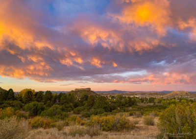 Dramatic Colorful Clouds at Sunrise over Castle Rock Colorado