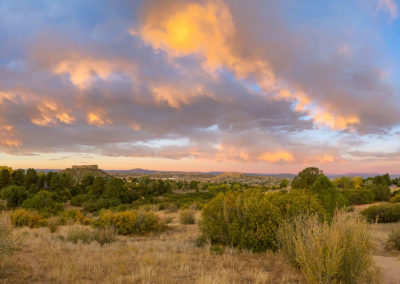 Beautiful Colorful Panoramic Sunrise Photo of Castle Rock Colorado