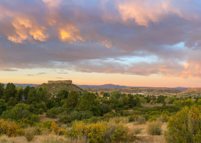 Colorful Panoramic Sunrise Photo of Castle Rock Colorado