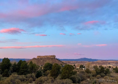 Pink Clouds over The Rock at Dawn