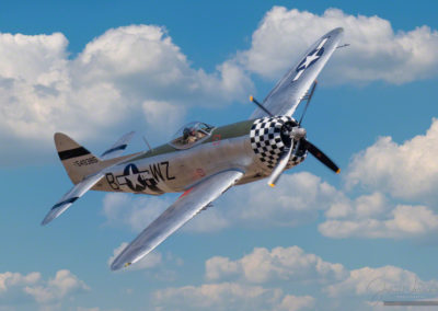 Low Aerial Pass of The Republic P-47 Thunderbolt Juggernaut WWII Warbird at Colorado Springs Airshow