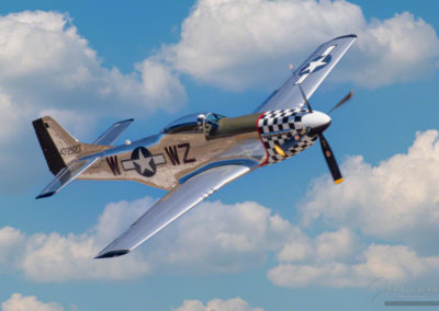 In Flight Photo of P-51D Frances Dell at Pikes Peak Regional Airshow
