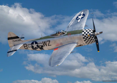 Close Up in Flight Photo of Republic P-47 Thunderbolt at Colorado Springs Airshow