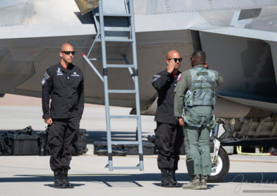 F-22 Crew Salutes Pilot Lt. Col. Paul “Loco” Lopez Before Flight
