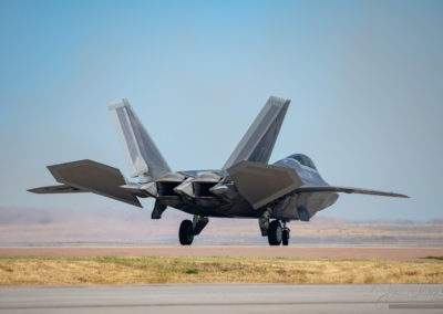 Lt. Col. Paul “Loco” Lopez taxing F-22 on Runway
