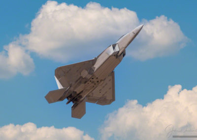 Underside of F-22 Raptor Stealth Fighter during a Flyby