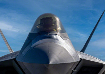 Front Close Up of F-22 Raptor Stealth Fighter on Static Display