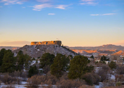 First Light and Snow the Night before Castle Rock CO