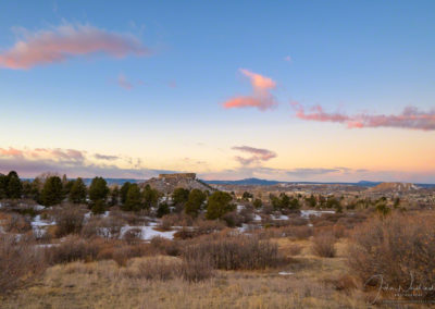 A few Puffs of Pink Clouds over Castle Rock CO
