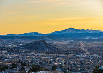 Warm Sunset Photo of Castle Rock CO Valley