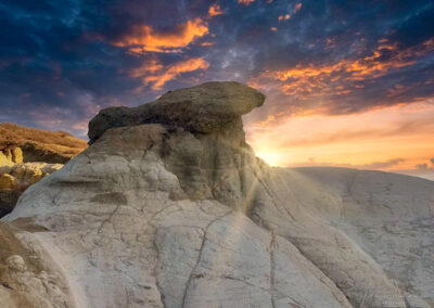 Dramatic Sunset over Hoodoo at Colorado Paint Mines Interpretive Park