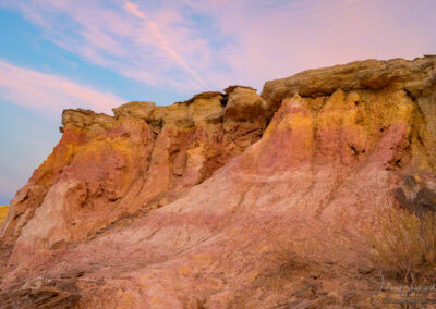 Oxidized iron compounds seen here in layers of clay at Colorado Paint Mines