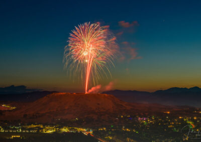 Firework Show over Castle Rock Red Hawk Ridge Golf Course