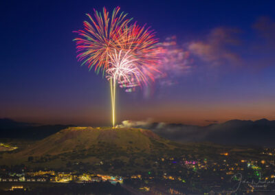 Fireworks over Red Hawk Ridge Golf Course in Castle Rock