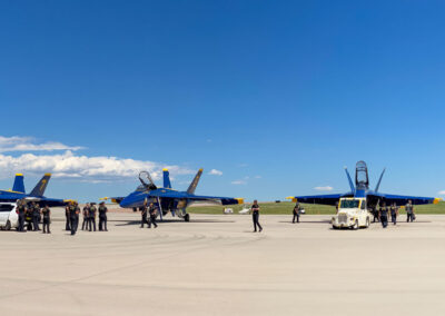 Blue AngelJet flight-line crew fueling and readying jet for flight