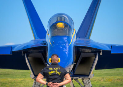 Blue Angel Ground Crew Readying Pilot for Take Off - Engine Checks
