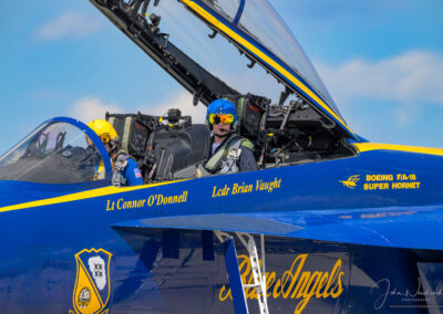 F/A-18Fs #7 with Lieutenant Commander Amanda Lee piloting and Team Member Ride Along