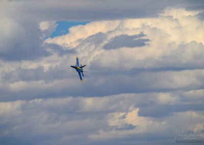 Photo of Blue Angel F/A-18 Solo Minimum-Radius Turn - High in the Clouds