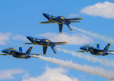 Photo of Blue Angel F/A-18s Performing a Double Farvel