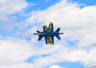 Photo 2 of Two Blue Angel F/A-18s Opposing Knife Edge Maneuver