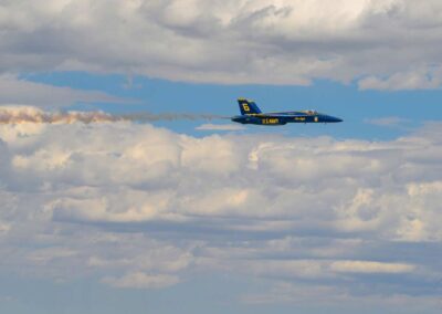 Blue Angel F/A-18 High Altitude Pass between clouds