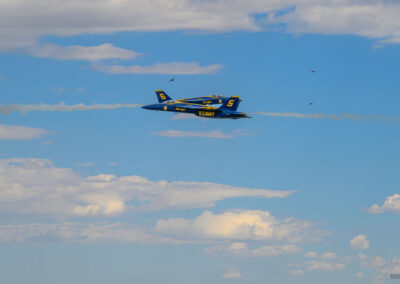 Photo 2 of Two Blue Angel F/A-18s Opposing Pass
