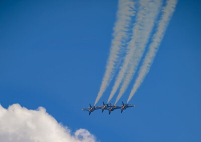 Photo of Blue Angel F/A-18s in Line Abreast Loop