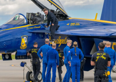 U.S. Navy's Blue Angels welcome the Honored Team Member who Flew Second Seat in Jet #7